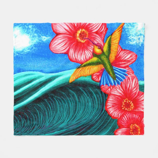 Cobertor De Velo Beija-flor Oceano (Frente (Horizontal))