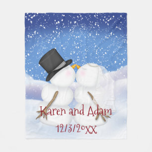 Cobertor De Velo Beijando Neve Casamento Fleece Blanket Diversão