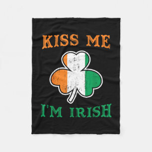 Cobertor De Velo Beije-me, sou irlandês, dia de São Patrício engraç