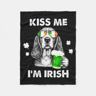 Cobertor De Velo Beijo de basset hound irlandês cachorro engraçado