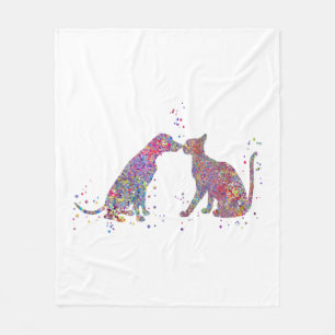 Cobertor De Velo Beijo de gato e cão