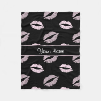 Cobertor De Velo Beijos do preto e do rosa