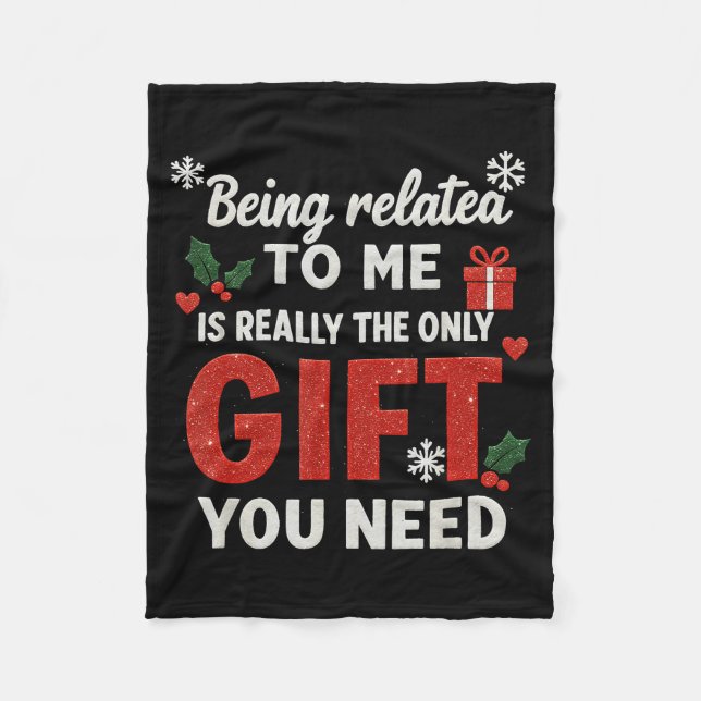 Cobertor De Velo Being Related To Me Funny Christmas Family Xmas Pa (Frente)