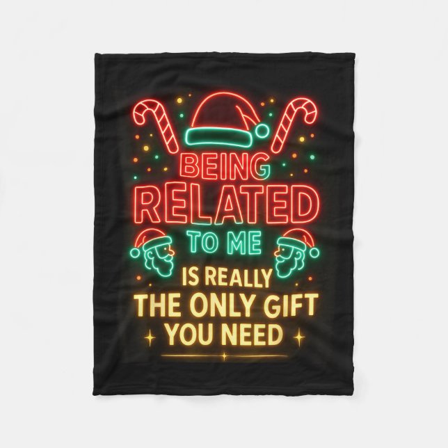 Cobertor De Velo Being Related To Me Funny Christmas Family Xmas Pa (Frente)