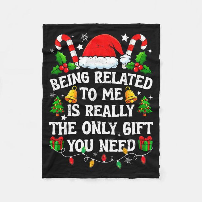 Cobertor De Velo Being Related To Me Gift Funny Christmas Family Xm (Frente)