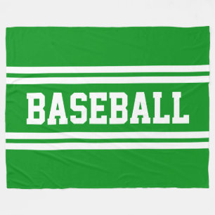 Cobertor De Velo BEISEBOL Desportivo Verde Brilhante Listras Branca