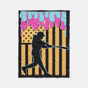 Cobertor De Velo Beisebol Driblado Boys Sorvete American Flag 4th