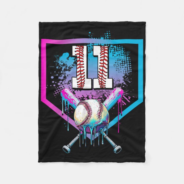 Cobertor De Velo Beisebol Driblando 11 de Casa Branca de Aniversári (Frente)