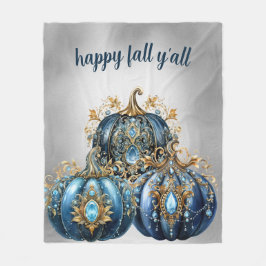 Cobertor De Velo Bela abelha azul e abóbora dourada