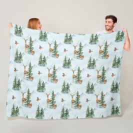 Cobertor De Velo Bela Animais De Inverno Pássaros Jovens De Esquilo