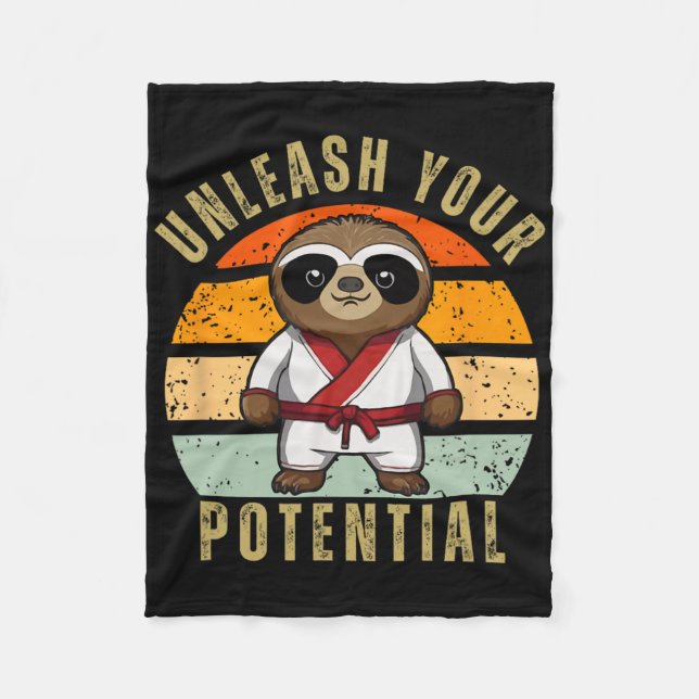 Cobertor De Velo Bela Sloth Japonesa Autodefesa Karate (Frente)