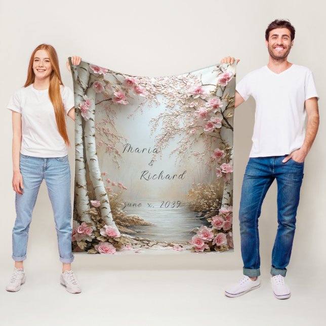 Cobertor De Velo Belas árvores de bétula Rio do campo (In Situ)