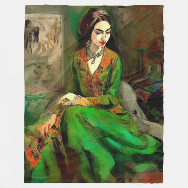 Cobertor De Velo Beleza em Verde (Frente)