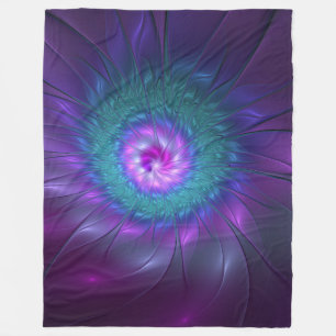 Cobertor De Velo Beleza Floral Abstrata Arte Fractal Colorida Flor