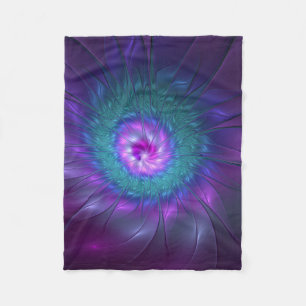 Cobertor De Velo Beleza Floral Abstrata Arte Fractal Colorida Flor