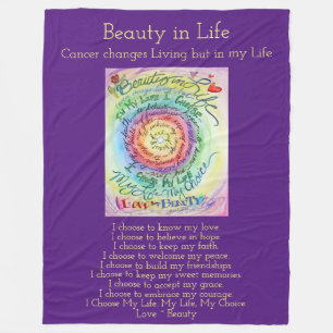 Cobertor De Velo Beleza na vida Cancer Poem Chemo Fleece Blanket