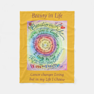 Cobertor De Velo Beleza na vida Cancer Poem Soft Fleece Blankets