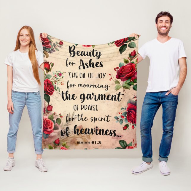 Cobertor De Velo Beleza para Ashes, Isaiah 61:3, Bíblia Verse (In Situ)