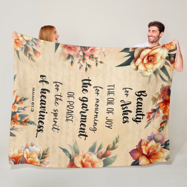 Cobertor De Velo Beleza Para Ashes, Isaiah 63:1, Cristão Floral (In Situ)