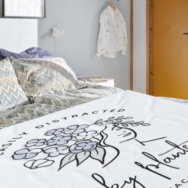 Cobertor De Velo Belo Blue Floral Distraído Nome do Jardineiro (Criador carregado)