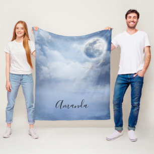 Cobertor De Velo Belo Céu Azul com Cisnes Voadoras