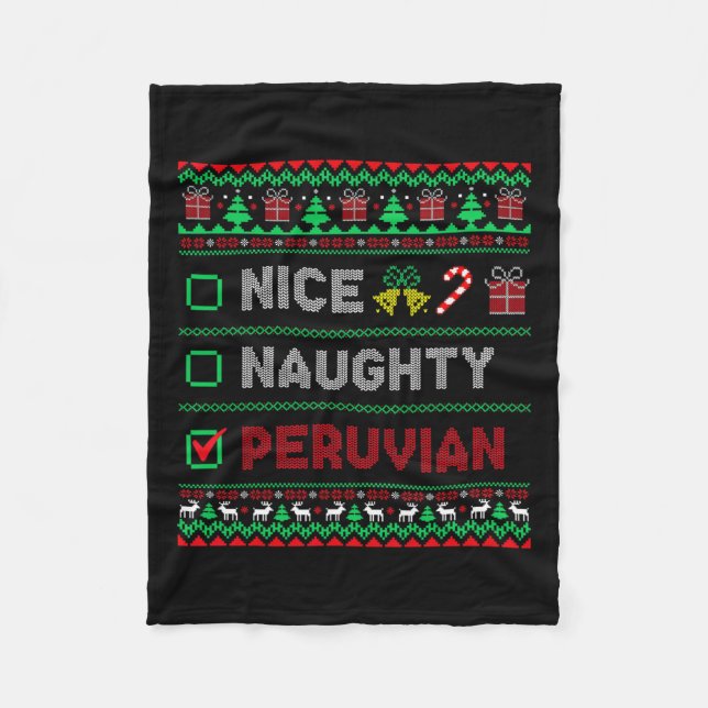 Cobertor De Velo Belo Checklist de Natal peruano peruano Peru (Frente)