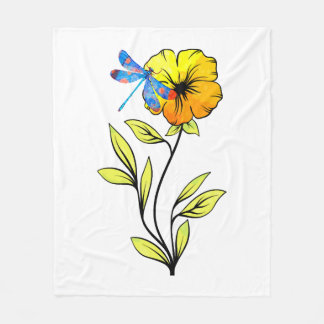Cobertor De Velo Belo Dragonfly Na Flor