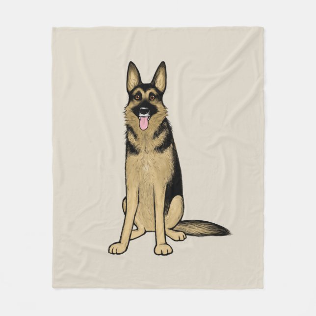 Cobertor De Velo Belo German shepherd | Cartoon Pet Art (Frente)