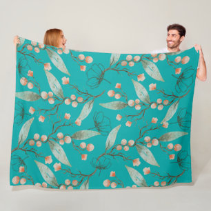 Cobertor De Velo Belo jardim azul floral para amantes de aquarelas