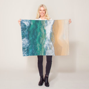 Cobertor De Velo Belo mar azul de cristal de praia