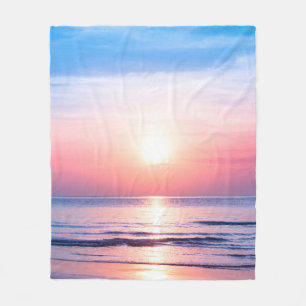 Cobertor De Velo Belo nascer do sol da manhã, mar azul, céu cor-d