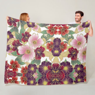Cobertor De Velo Belo padrão com elemento floral verde rosa