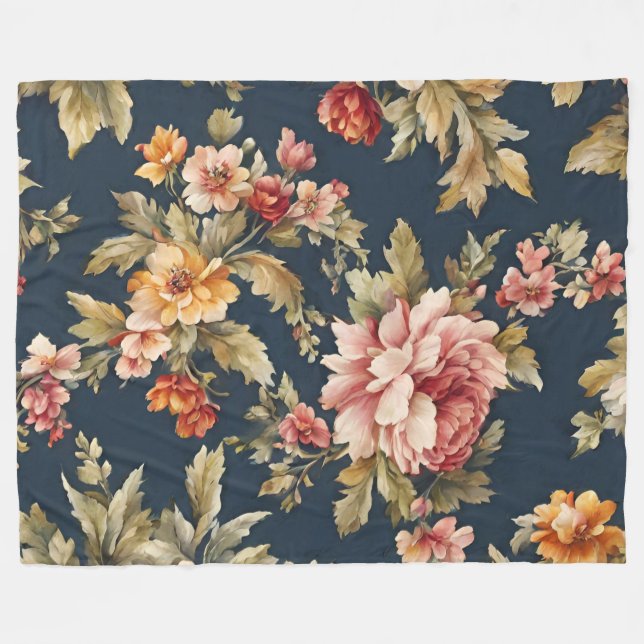 Cobertor De Velo Belo Padrão Floral Italiano (Frente (Horizontal))