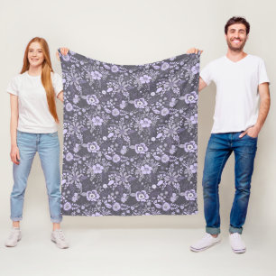 Cobertor De Velo Belo padrão floral pastel azul estilo retrô