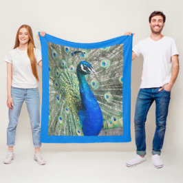 Cobertor De Velo Belo pavão azul com borda azul