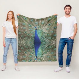 Cobertor De Velo Belo Pavão Imagem Personalizada Luxo Elegância