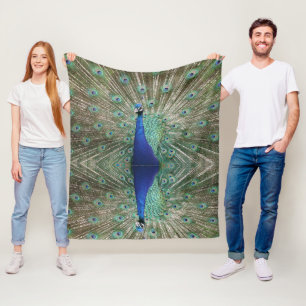 Cobertor De Velo Belo Pavão Imagem Personalizada Luxo Elegância