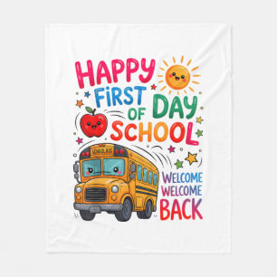 Cobertor De Velo Bem-vindo de Volta à Escola Feliz Primeiro Dia Pro