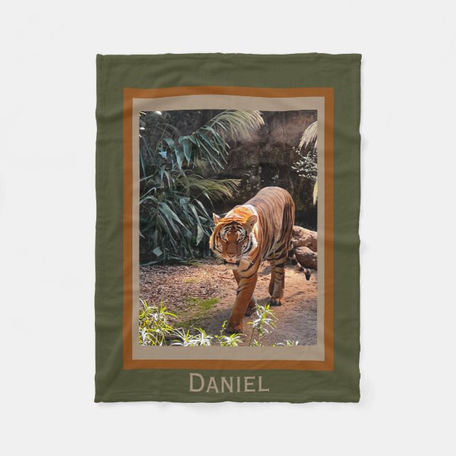 Cobertor De Velo Bengal Tiger, Fleece Blanket personalizado (Frente)