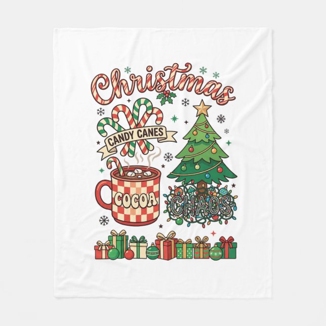 Cobertor De Velo Bengalas de Natal Cacau Caos Árvore Caneca Present (Frente)