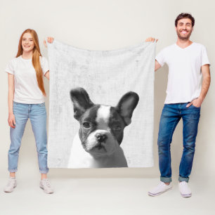 Cobertor De Velo Berçário de cachorro Boston Terrier Peekaboo preto