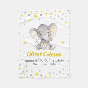 Cobertor De Velo Berçário Estatísticas Bebê Elefante Pontilhado Ama