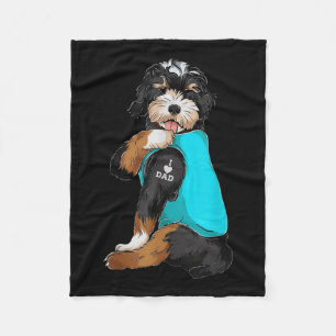 Cobertor De Velo Bernedoodle I Love Pai Tattoo Roupa, Pai De Cão