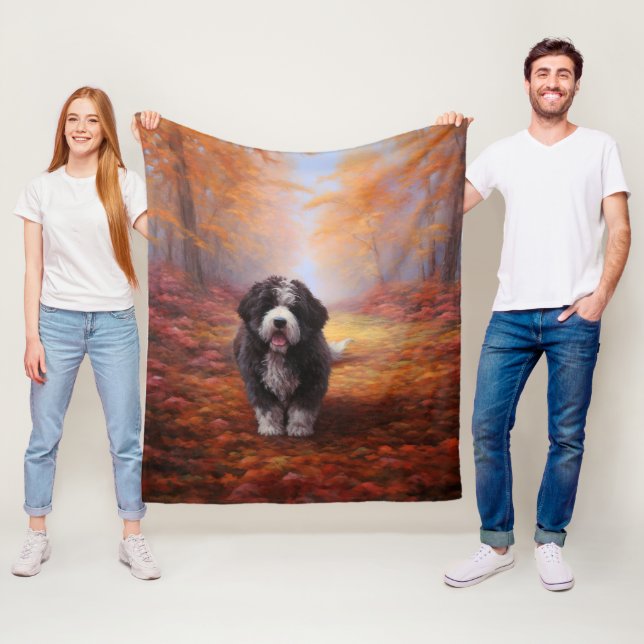 Cobertor De Velo Bernedoodle no outono deixa cair inspiração (In Situ)