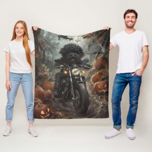 Cobertor De Velo Bernedoodle Riding Motorcycle Halloween Scary