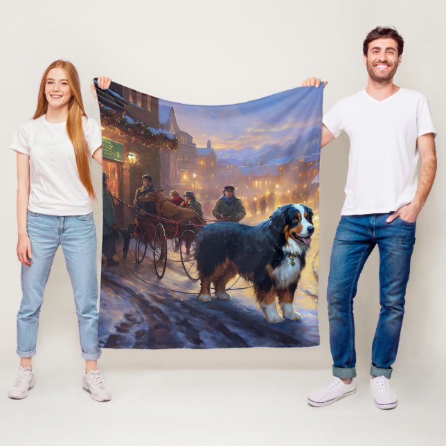 Cobertor De Velo Bernese Mountain Christmas Fesason (In Situ)