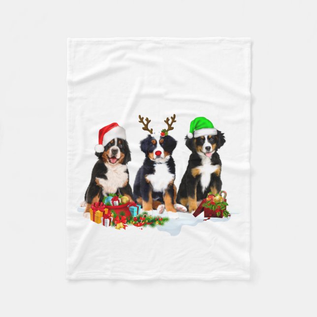 Cobertor De Velo Bernese Mountain Dog Christmas Cute Fullprint  (Frente)
