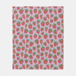 Cobertor De Velo Berry Sweet Red Strawberry Fleece Blanket