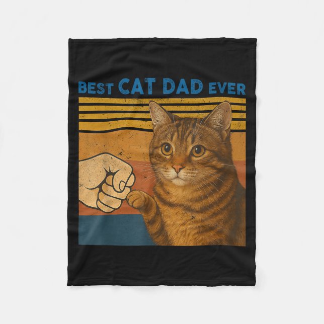 Cobertor De Velo Best Cat Dad Ever Funny Gifts Men Cat Lovers Fathe (Frente)