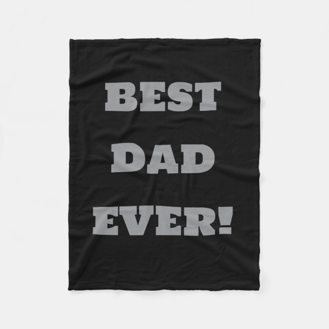 Cobertor De Velo Best Dad Ever Custom Fleece Blanket Black (Frente)